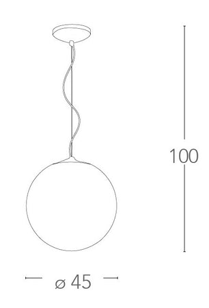 Lampada a sospensione 60W E27 diametro 45cm bianca TOWN