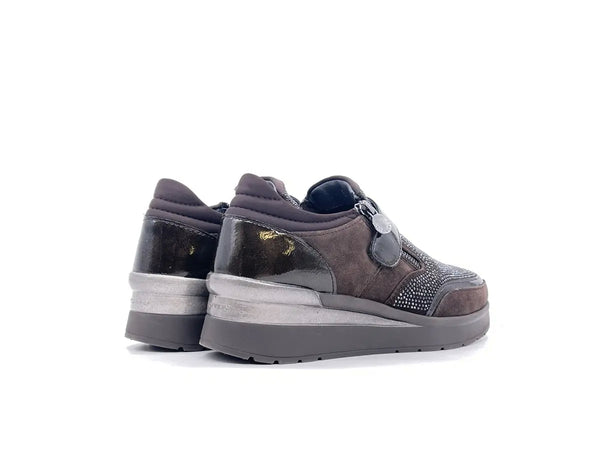 Stonefly Sneakers donna CREAM 48 coffe con strap e zip