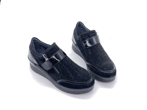 Stonefly Sneakers donna CREAM 48 nero con strap e zip