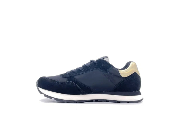 SUN68 Sneaker bambina GIRL'S ALLY SOLID Z43402K11 nera e oro