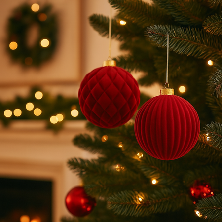 Palla di Natale in plastica floccata per decorazioni natalizie
