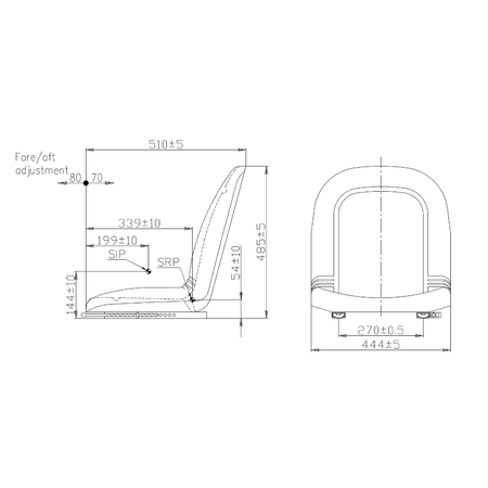 Sedile garden serie Movi senza braccioli