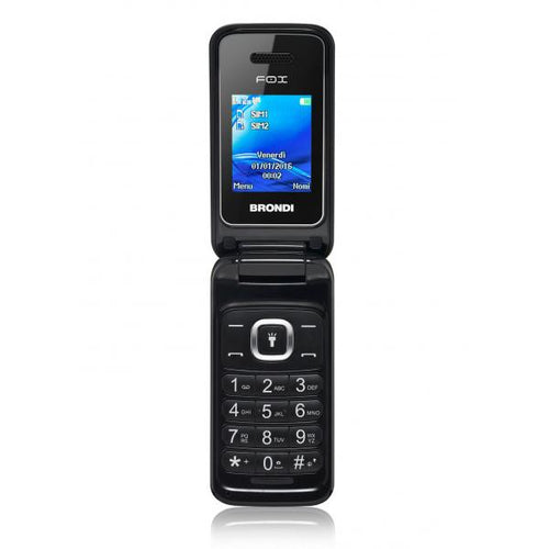 BRONDI FOX (NERO) - TELEFONO CELLULARE PER ANZIANI - TORCIA