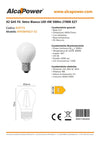 Alca Power G45 4W 220V 500LM 4000K E27 lampada classica a led vetro bianco box da 2pz