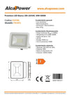Alca Power proiettore LED 200-265V da 30W 6000°K luce fredda