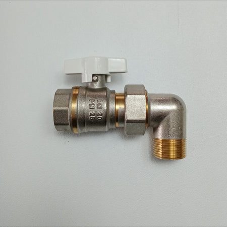 Valvola sfera saracinesca da 3/4" ad angolo MF leva corta con bocchettone orientabile