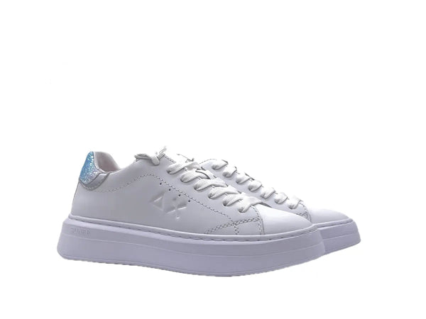 SUN68 Sneakers Donna Grace Bianco Argento