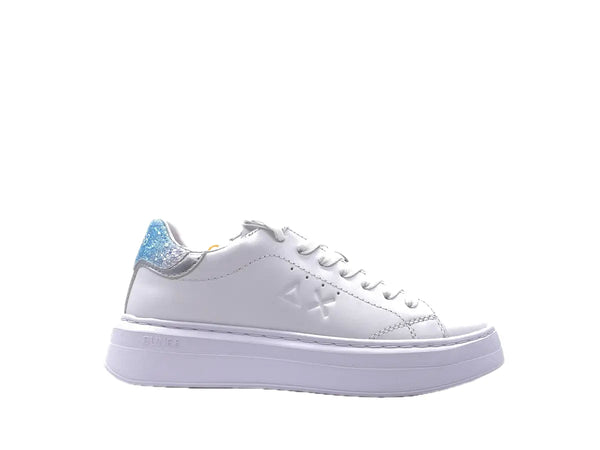 SUN68 Sneakers Donna Grace Bianco Argento