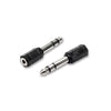 Adattatore stereo per il collegamento tra cuffia stereo con jack 3,5mm a un amplificatore/riproduttore con presa jack 6,3mm.