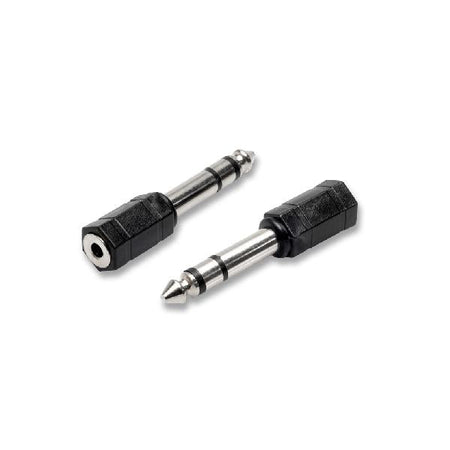 Adattatore stereo per il collegamento tra cuffia stereo con jack 3,5mm a un amplificatore/riproduttore con presa jack 6,3mm.
