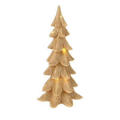 Albero decorativo color oro con luci Led per decorazione natalizie 29 cm
