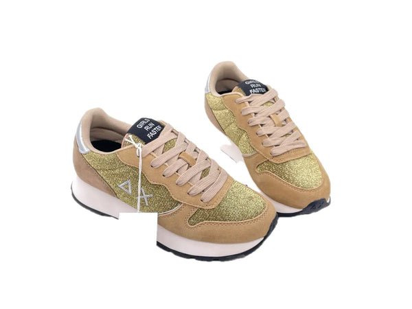 SUN 68 ALLY GLITTER TEXTILE Sneakers donna glitter oro