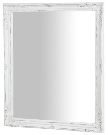 Biscottini Specchio Specchiera da parete e appendere verticale/orizzontale L47xPR4xH57 cm finitura bianco anticato.