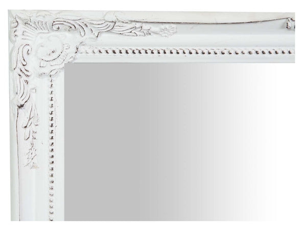 Biscottini Specchio Specchiera da parete e appendere verticale/orizzontale L47xPR4xH57 cm finitura bianco anticato.