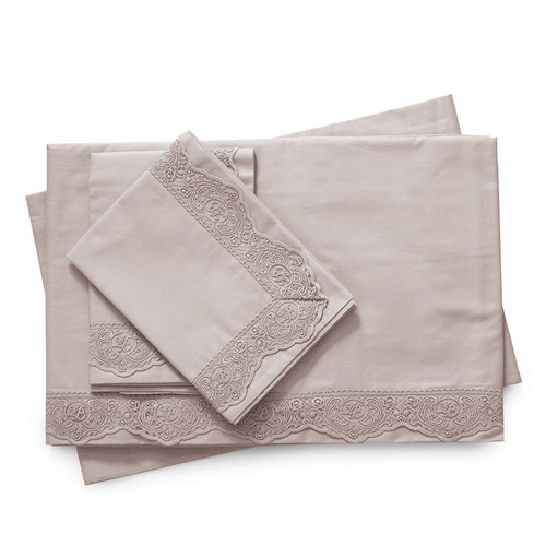 Lenzuola matrimoniali Laura Biagiotti Rubino con pizzo