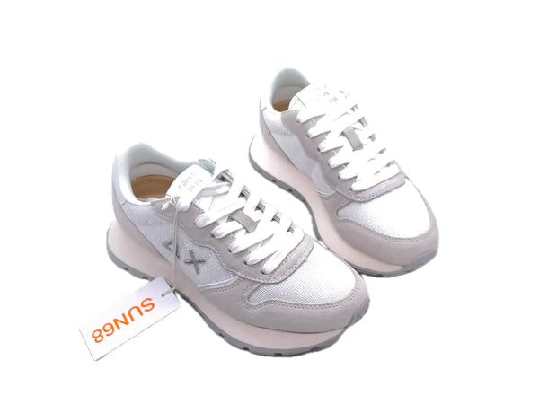 SUN 68 ALLY GLITTER TEXTILE Sneakers donna bianche glitter