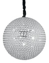 Lampadario Sospeso Sferico Cristalli K9 Tondi Metallo Cromo Interno G9