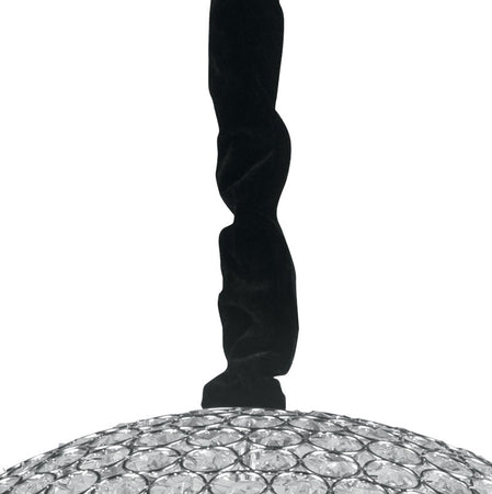 Lampadario Sospeso Sferico Cristalli K9 Tondi Metallo Cromo Interno G9