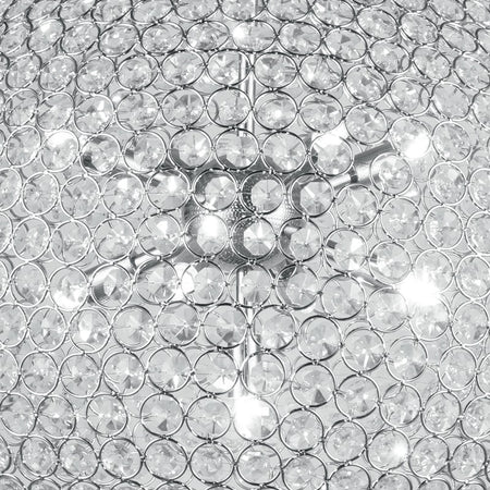 Lampadario Sospeso Sferico Cristalli K9 Tondi Metallo Cromo Interno G9