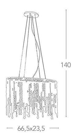 Lampadario Sospensione Ovale Pendenti Cristalli K9 Classico E14