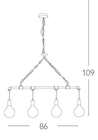 Lampadario Sospeso Rustico Metallo Ruggine Vintage E27