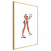 Poster - Tennis Player with a Racket on a White Background - Illustration