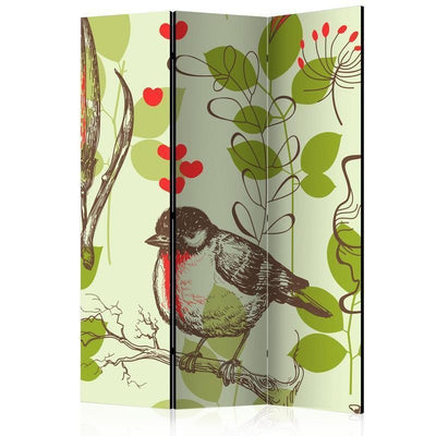 Paravento Bird and lilies vintage pattern [Room Dividers]