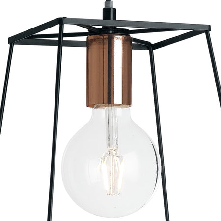 Lampadario Sospensione Metallo paralume Minimal Rustico Vintage E27