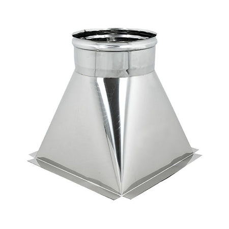 Tramoggia inox 6 decimi AISI 304 con aletta base 25x25cm a innesto F