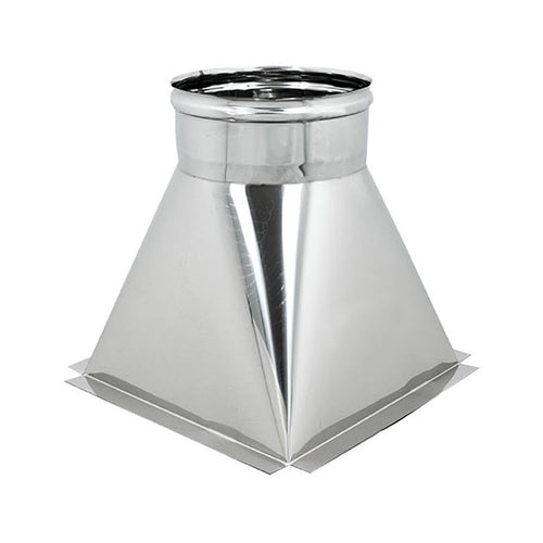 Tramoggia inox 6 decimi AISI 304 con aletta base 20x20cm a innesto F