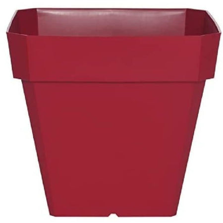 Vaso da fiori quadrato in plastica RIVIERA Solilla - 49 x 49 x H 50 cm - 65 L - Rosso
