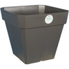 Vaso da fiori quadrato in plastica RIVIERA Solilla - 49 x 49 x H 45 cm - 65 L - grigio glitterato