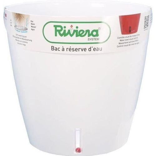 RIVIERA Eva Nuovo vaso tondo in plastica -  31 cm - 14,5 L - Bianco