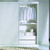 MOBILI 2G - ARMADIO 2 PORTE SCORREVOLI MODERNO IN LEGNO FRASSINO BIANCO 287x67x258