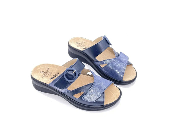 SABATINI Ciabatte Sanitarie Donna Due strappi perlato Blu