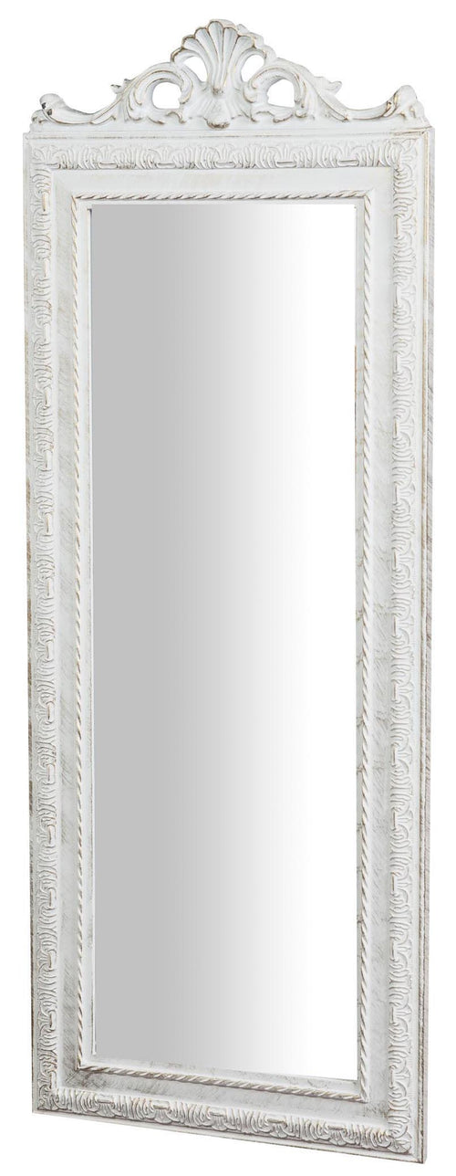 Biscottini Specchiera Biscottini da Parete Rettangolare 35x4x90 Arredo Casa Legno Bianco