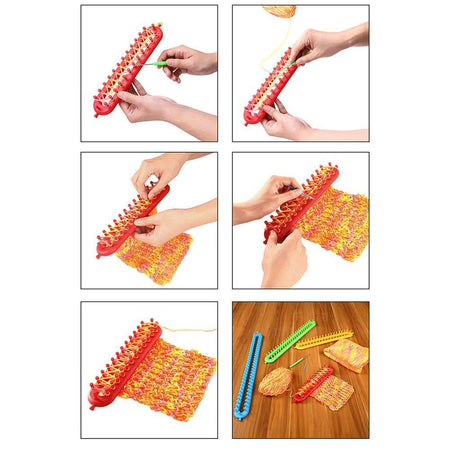 Set Telaio Maglia Uncinetti 4pz + Accessori Ferri Ago Unicnetto Sciarpa Guanti