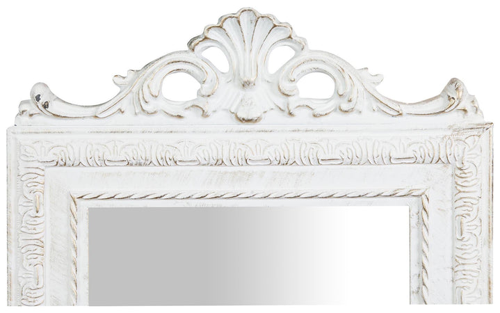 Biscottini Specchiera Biscottini da Parete Rettangolare 35x4x90 Arredo Casa Legno Bianco