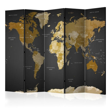 Paravento Room divider World map on dark background
