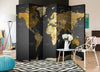 Paravento Room divider World map on dark background