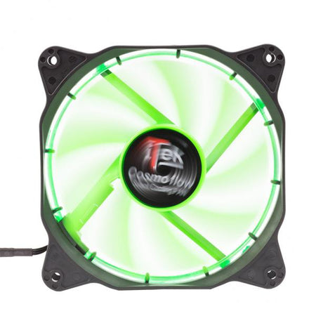 Ventola per case Cosmo Flow - 12cm- LED Verde Circolare- 3+4pin- silenziosa