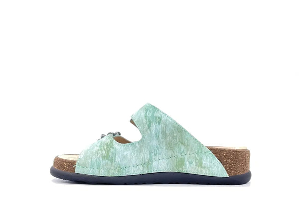 SABATINI Ciabatta donna due fasce pelle Papiro Tiffany