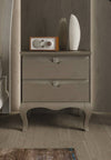 MOBILI 2G - COMODINO 2 CASSETTI MODERNO IN LEGNO FRASSINO GRIGIO 54x39x60