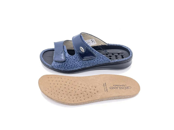 GRUNLAND DAMI Ciabatte donna sanitarie a due strappi avio con plantare estraibile