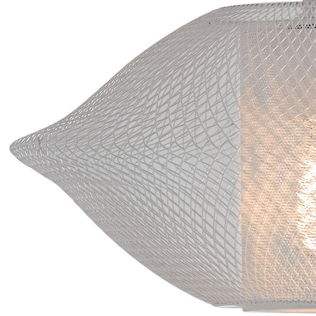 Lampadario Sospeso Moderno Rete Metallo Bianco Sospensione Interni E27