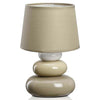 Lampada da Tavolo Lume Comodino Ceramica Tessuto Beige Design Moderno Abatjour