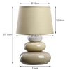 Lampada da Tavolo Lume Comodino Ceramica Tessuto Beige Design Moderno Abatjour