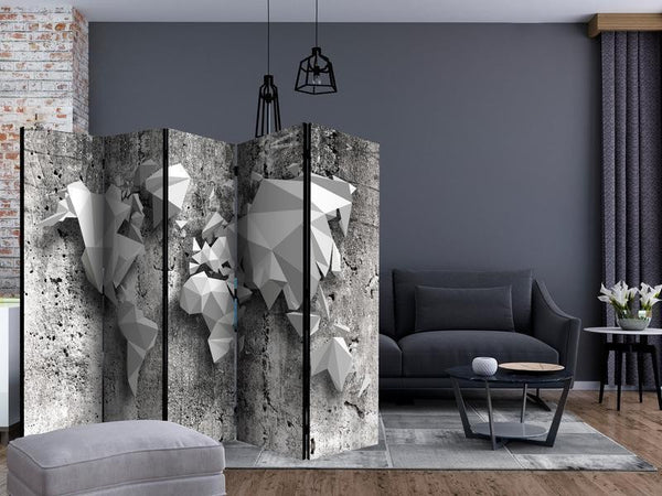 Paravento World Map: Origami II [Room Dividers]