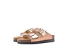 GRUNLAND HOLA Ciabatte due fibbie donna laminate rame