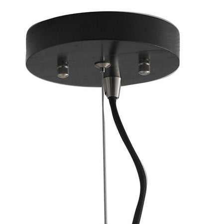 Lampadario a Sospensione paralume Legno Nero Rustico E27